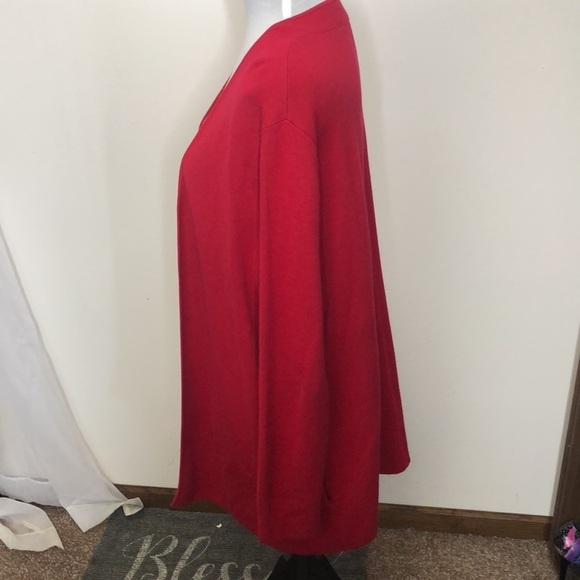 Talbots red open front cardigan size large - Picture 4 of 11